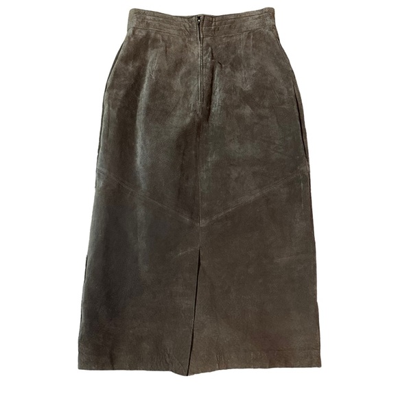 Vintage Brown Suede Lord and Taylor Maxi Skirt 28 waist - Picture 2 of 4